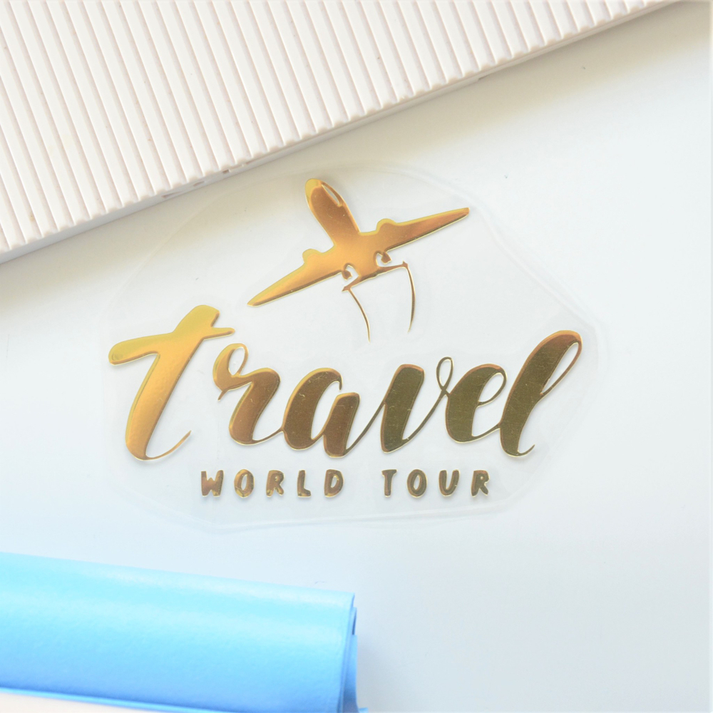 Картинка из термотрансферной пленки "Самолет, travel world tour"