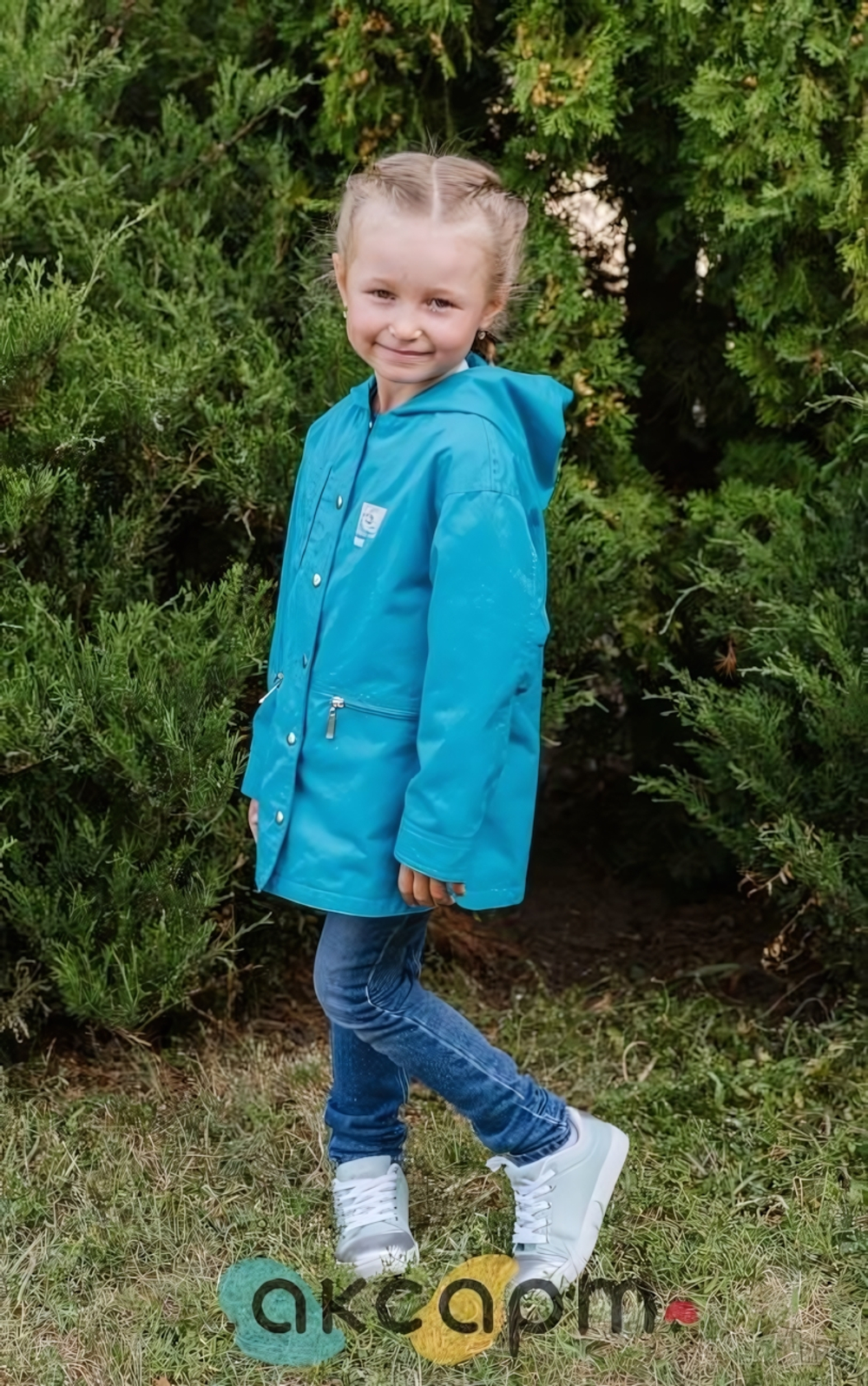 Ветровка для девочек "Иветта" 28, 110р. бирюза