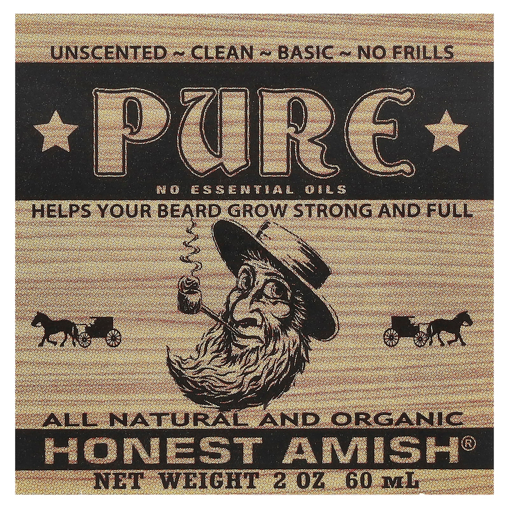 Honest Amish, Чистый бальзам для бороды, без запаха, 60 мл (2 унции)