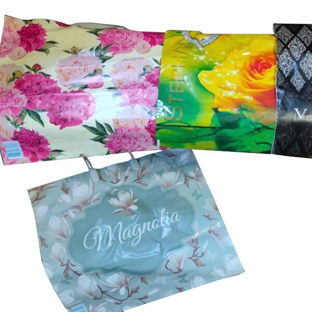 Пакет с пластиковыми ручками рисунок в ассортименте 36х34