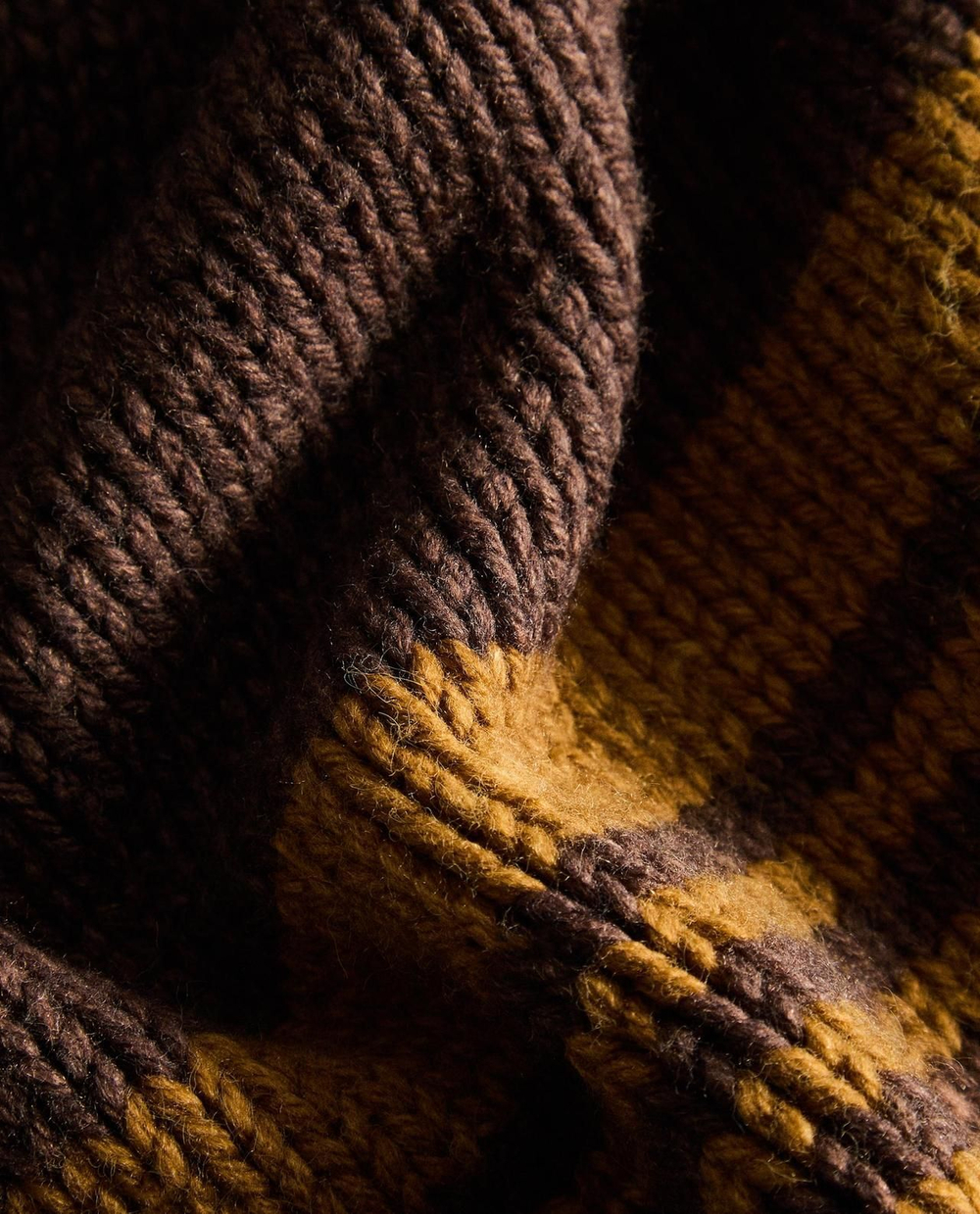 Zara Home - Вязаное одеяло с бахромой, коричневый, 140x190 см