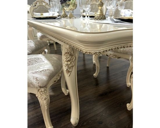 Стол обеденный ДЖОКОНДА крем глянец