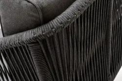 "Канны" модульная угловая лаунж-зона из роупа (веревки), цвет темно-серый