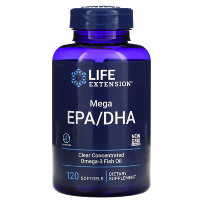 Life Extension Mega EPA/DHA 120 softgels , Омега 3 ЭПК/ДГК