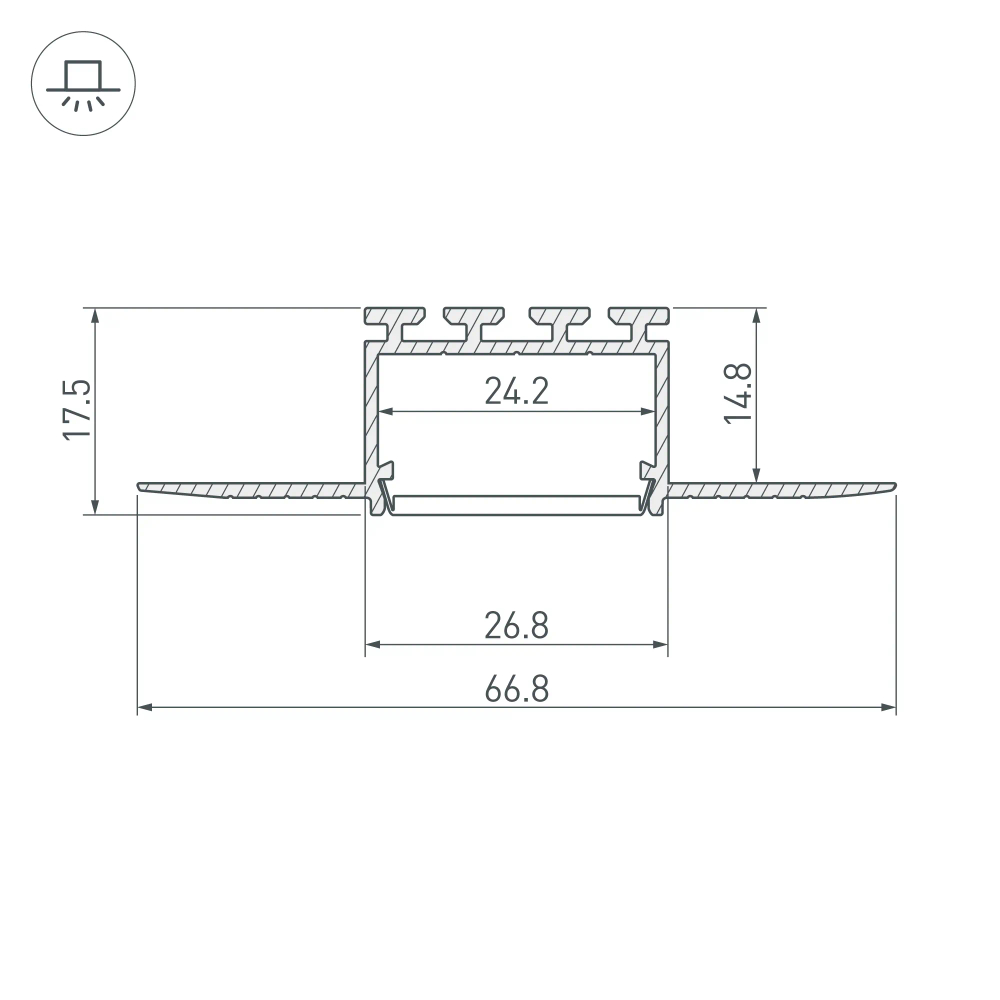 Профиль PLS-F-HIDE-3000 (Arlight, Алюминий) 044849