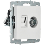 BRITE Розетка двойная TV+RJ45 кат.5E РТВ/РК12-БрБ белый IEK