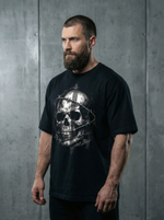 Футболка оверсайз хлопковая черная Legenda Череп в проволоке