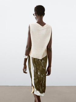 Massimo Dutti Легкая футболка без рукавов, светло-желтый