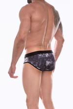 Темно-серые трусы-брифы с принтом в виде газетных листов (Размер: L) (Цвет: темно-серый)