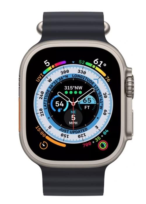 Apple Watch Ultra, 49 мм, корпус из титана, ремешок Ocean цвета «тёмная ночь»