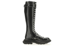Alexander McQueen Buckle Detailed Lace Up Boots "Black" Women"s
