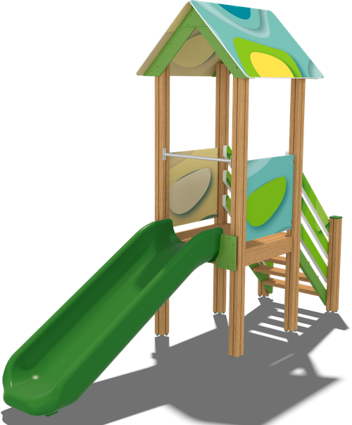 Детский городок Тверь (стойки дуб, паттерн Papercut)