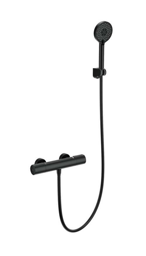 Смеситель для душа с термостатом WONZON & WOGHAND INN 2, Черный матовый (WW-A2006-A-MB)