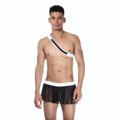 Черно-белый мужской игровой костюм Охотник (Размер: L-XL) (Цвет: черный с белым)