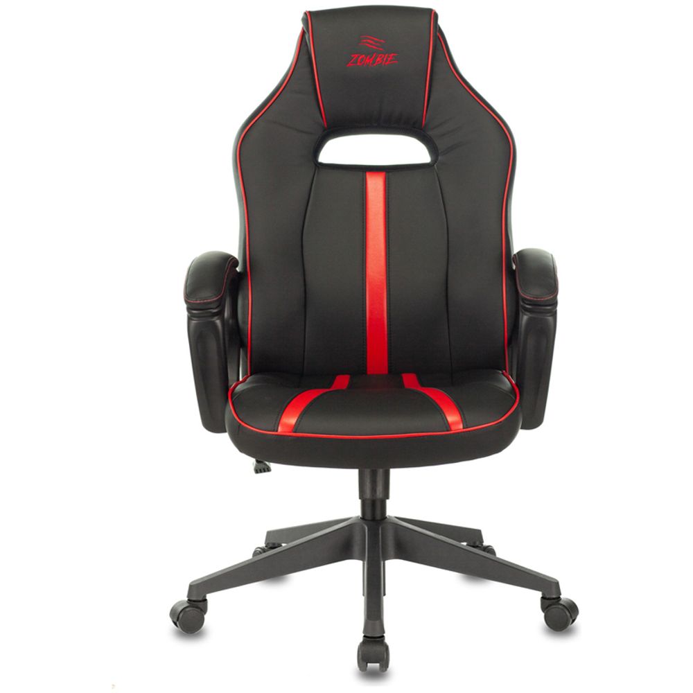 Кресло игровое ZOMBIE VIKING ZOMBIE А3 RED, PL, экокожа черный/красный, топ-ган (до 180кг)