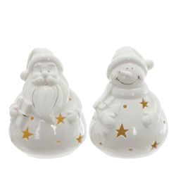 GAEM Фигурка декоративная "Снеговик/Санта" с подсветкой (2хLR44), L10 W8 H13 см, 2в.