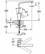 Смеситель для кухни Grohe Eurocube 31255 000