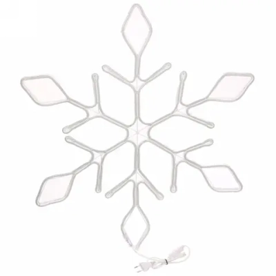 Фигура световая «Снежинка» 67 см, гибкий неон, белая (постоянное свечение)