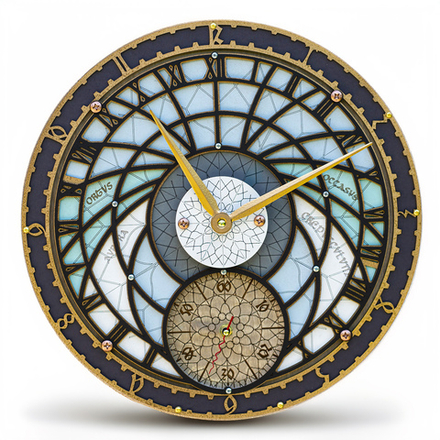 Деревянные большие настенные часы «Башня волшебника»