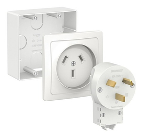 Разъём SE Blanka наруж Бел.комплект силовой 32А,250В, IP20 розетка-вилка, подъемна короб BLNSK003231