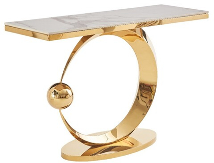 Стол-консоль Ist Casa Дрим, 120х40х78 см, белый бентли, золотой