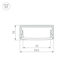 Профиль ARH-WIDE-H10-2000 ANOD (Arlight, Алюминий) 016142