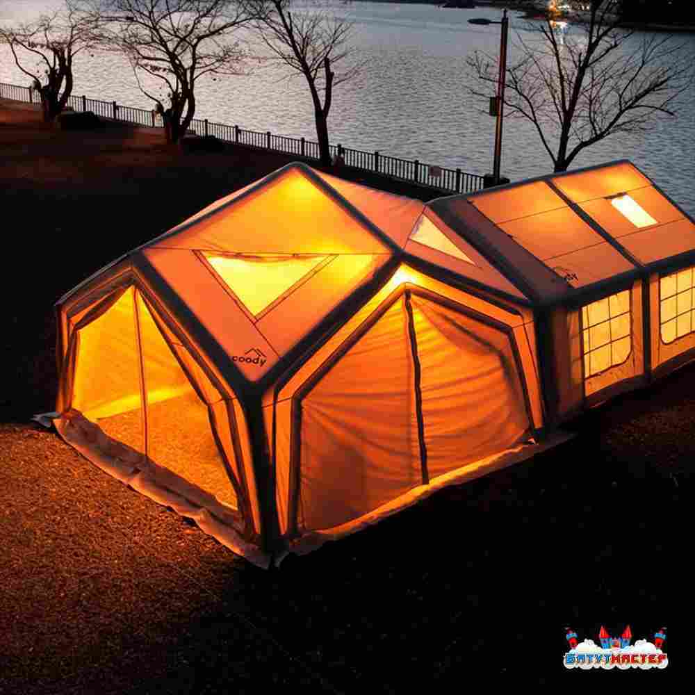 Пневмокаркасная палатка «Летний Уют» 3,6×3,6×2,5 м — семейная, кемпинговая из ПВХ