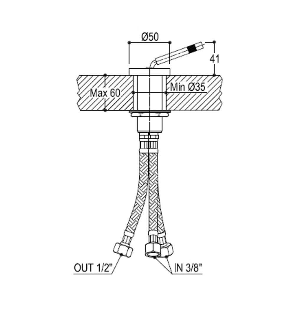 Дизайнерский смеситель Ritmonio Diametrotrentacinque E0BA0106CRL