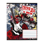 Тетрадь 36л., А5, клетка, Alingar "Гранж", скрепка, блок офсет, мелованный картон (эконом), 4 дизайна в пленке т/у