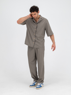 Костюм льняной с брюками. Хаки