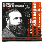 Professor Fuzzworthy's, Gentlemans Beer Shampoo Bar, для нормальных волос, с имбирем и хмелем, 120 г (4,2 унции)