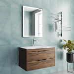 База под раковину Chiara 2D 800 подвесная, 2 выкатных ящика soft-close, С.Oak