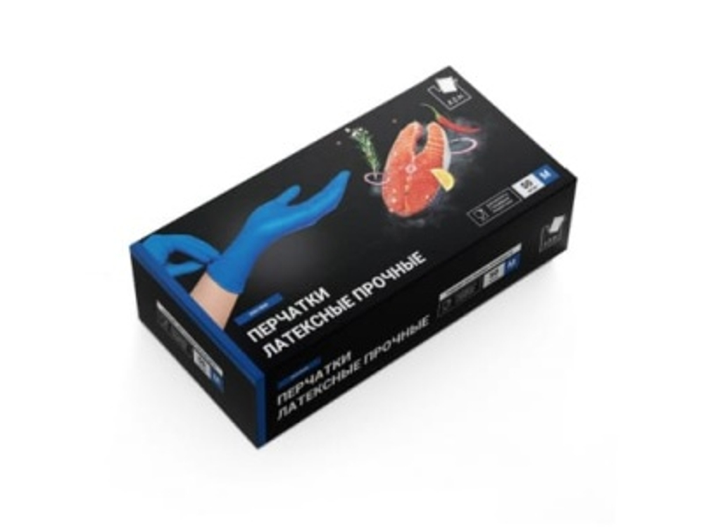 Перчатки латексные прочные High Risk M (50шт/уп)