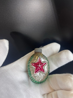Ёлочная игрушка стекло советская серп и молот, звезда СССР 1940-е гг
