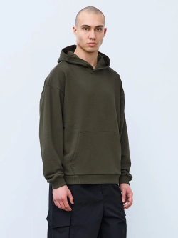 Худи оверсайз без начеса (хаки)