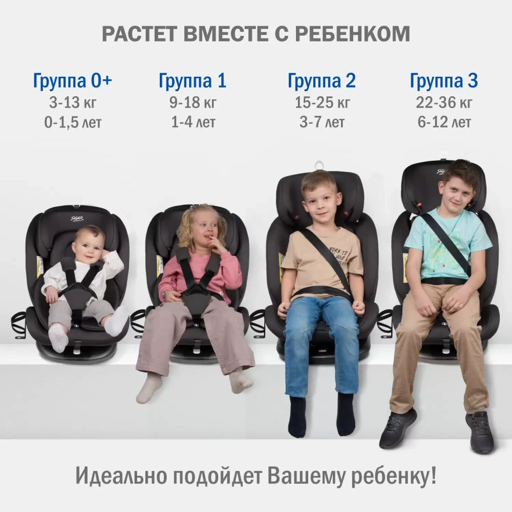 автокресло siger престиж черное для новорожденных