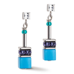 Серьги-пусеты Coeur de Lion Turquoise-Purple 2839/21-0608 цвет синий, голубой, серебряный