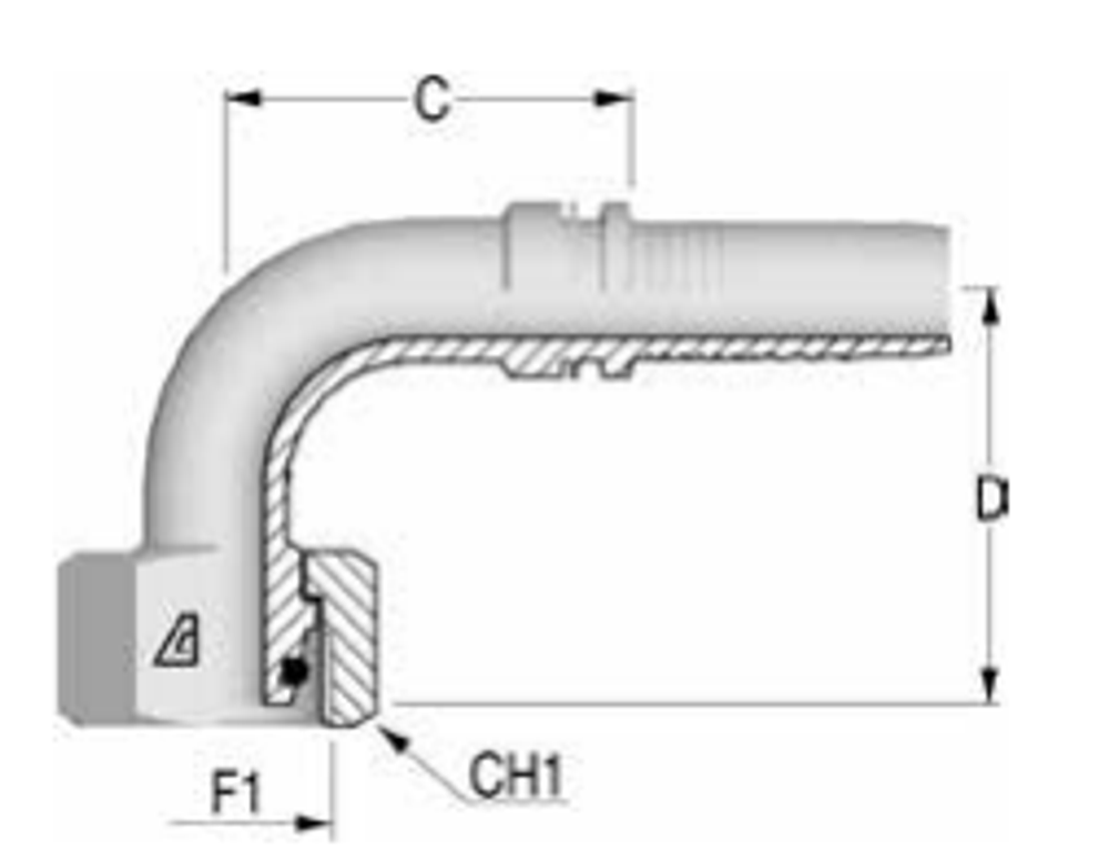 Фитинг DN 10 DKO-L (Г) 22x1.5 15 (90)