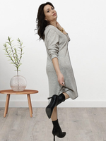22241 Платье женское трикотаж Ангора серый меланж (60)