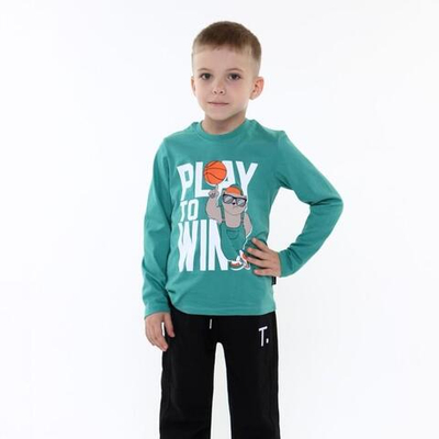 Лонгслив для мальчиков А.BV-M1086, зеленый, р. 128 см 9821531