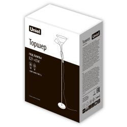 UML-T520 E27+E14 BLACK-WHITE Торшер напольный под лампу Е27 и Е14. 2х60W. Черный-Белый. ТМ Uniel