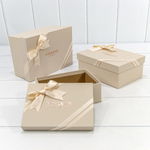 Коробка 22.5х16х9.5 см Набор 3 шт "Eternity" с бантом (Бежевый)