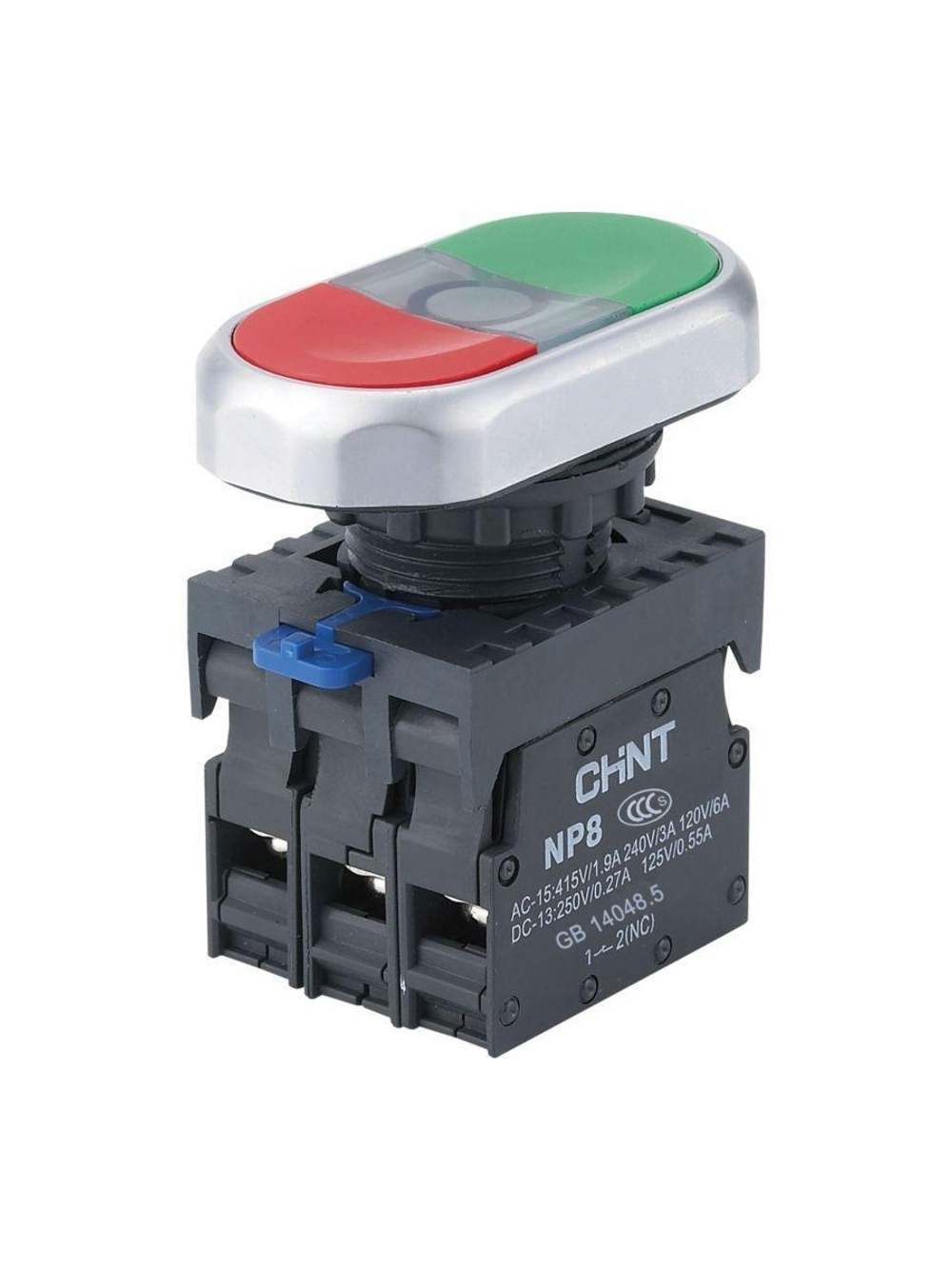 Кнопка двойная NP8-11SD 1НО+1НЗ желт. AC 110В-220В(LED) IP65 (R) CHINT 667175