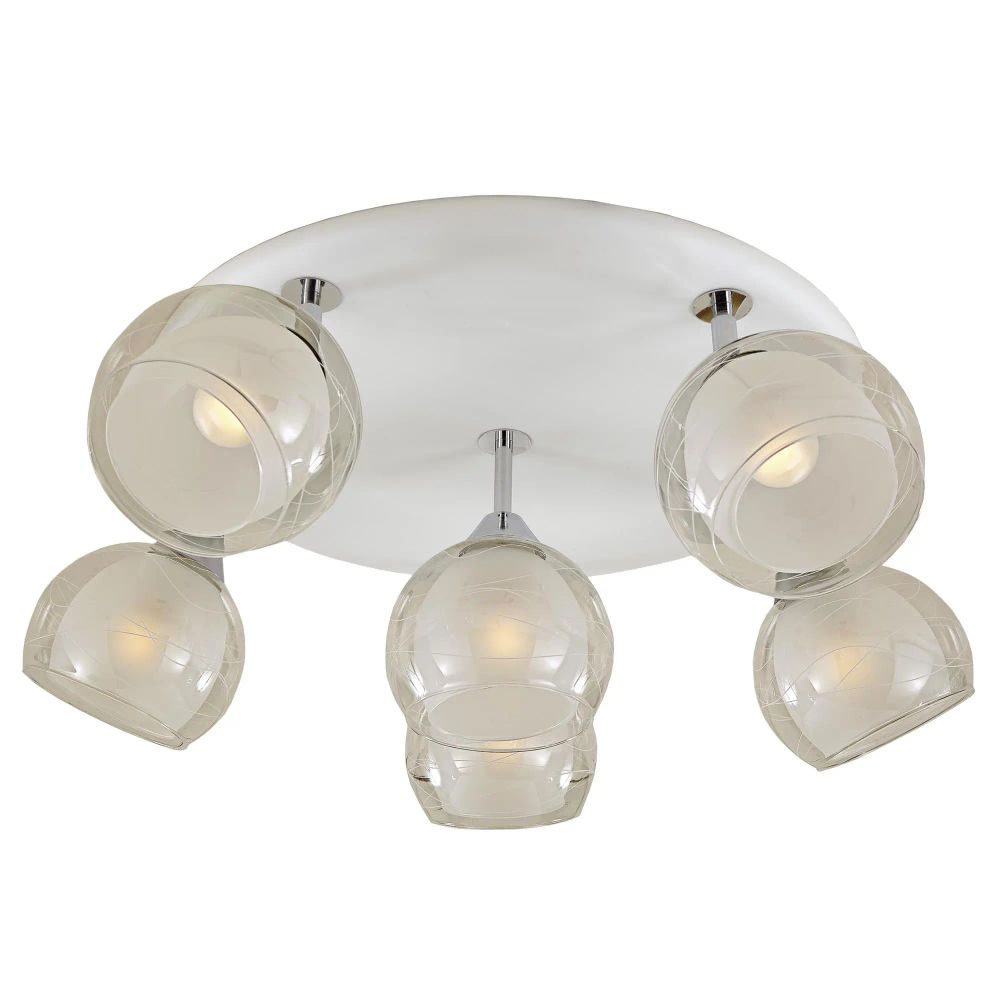 Citilux Самба CL158161 Люстра с поворотными плафонами Белая Хром