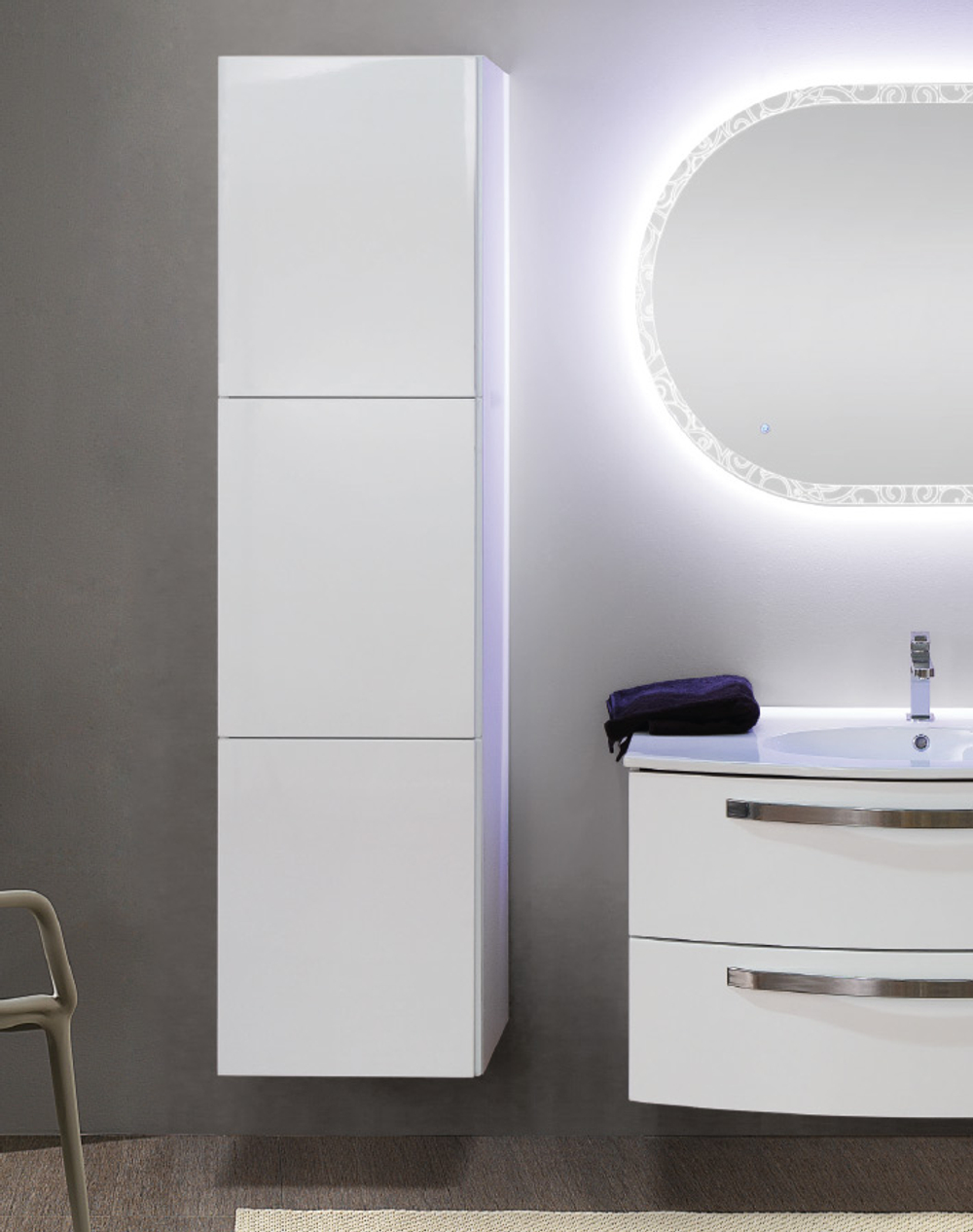 Колонна подвесная с тремя распашными дверцами, реверсивная CEZARES 53126 Grigio Natura