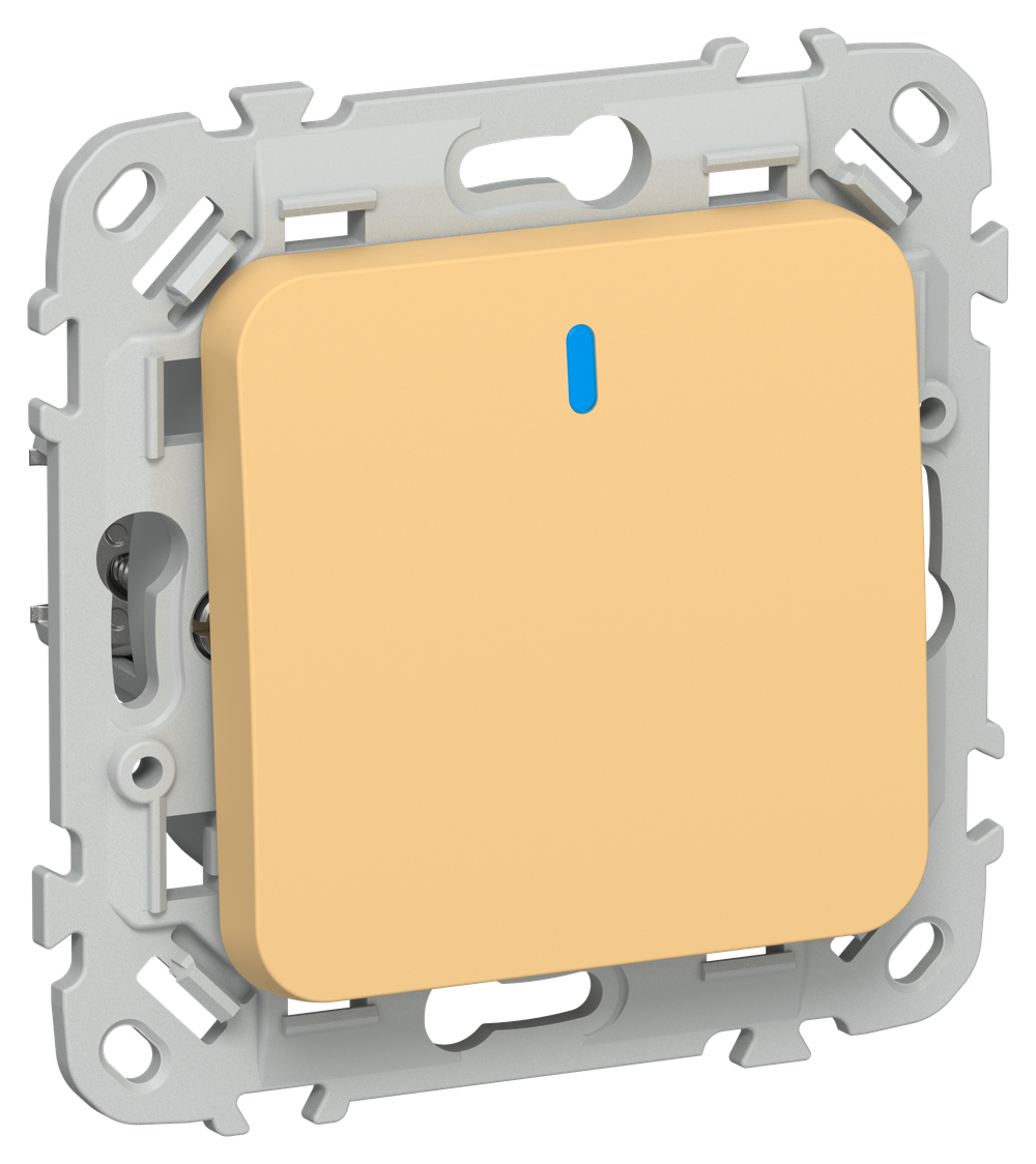 FLITE Выключатель 1-клавишный с индикацией 10А ВС11-1-1-ФлЗ золотарник IEK