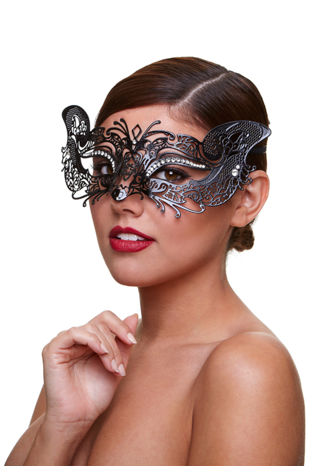 Маска со стразами Masq Courtesan (Цвет: черный)