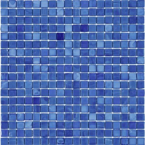 N15 Мозаика одноцветная чип 15 стекло Alma Mono Color синий квадрат глянцевый