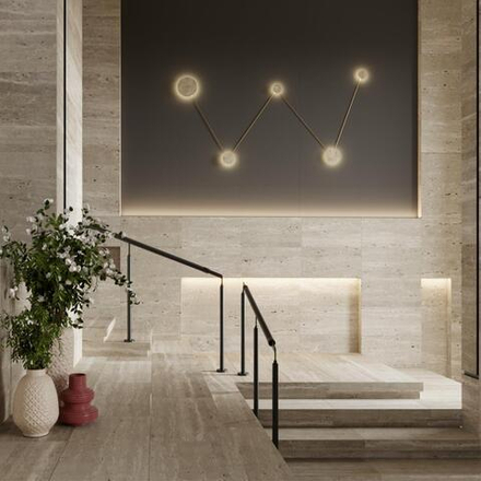 6625/25WL HIGHTECH ODL24 177 Настенный светильник бежевый/металл/камень (травертин) IP20 LED 24W 3000K 220V TRAVERTINO