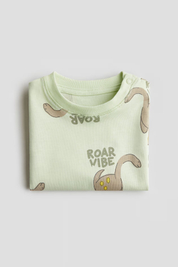 H&M Футболка с принтом, светло-зеленый